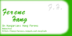 ferenc hang business card